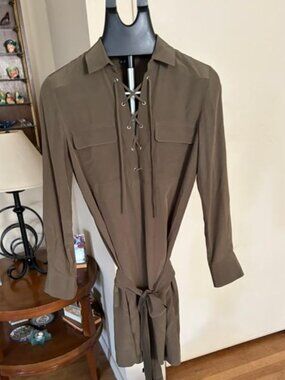 Club Monaco(ralph lauren) olive green lace front dress